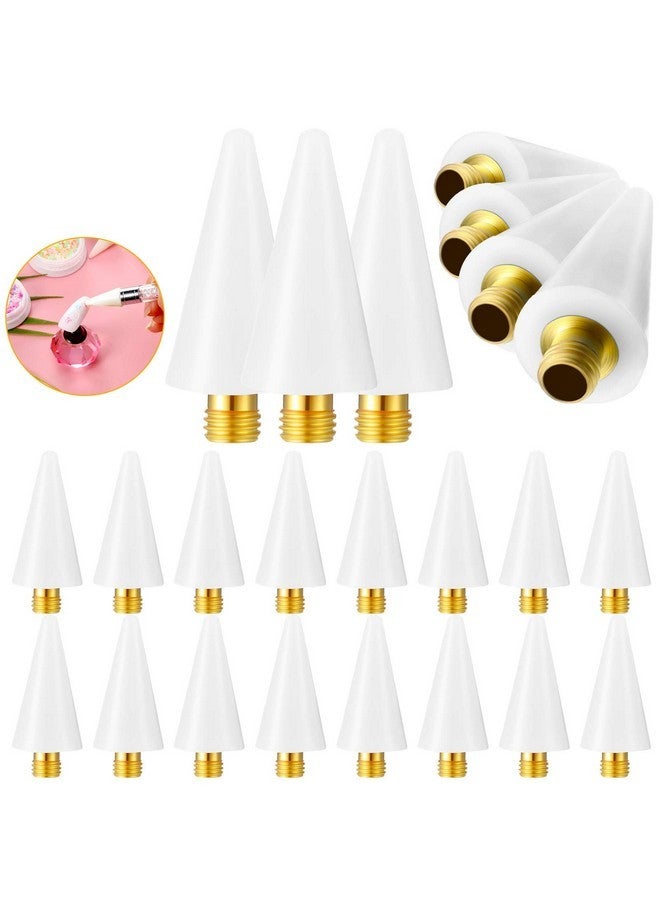بلولو 16 قطعة من أطراف الشمع لاستبدال أحجار الراين على الأظافر ورؤوس الشمع لطلاء الماس وأداة التقاط أحجار الراين لقلم نقاط الأظافر لالتقاط مجوهرات أحجار الأظافر، ملحقات رأس الشمع (أبيض) - Image 1