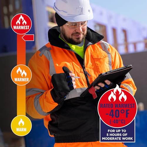 Ergodyne unisex adult High Visibility ,Reflective Quilted Insulation, Class 3, Type Hi Vis Winter Bomber Jacket, Orange, Large US - Image 2