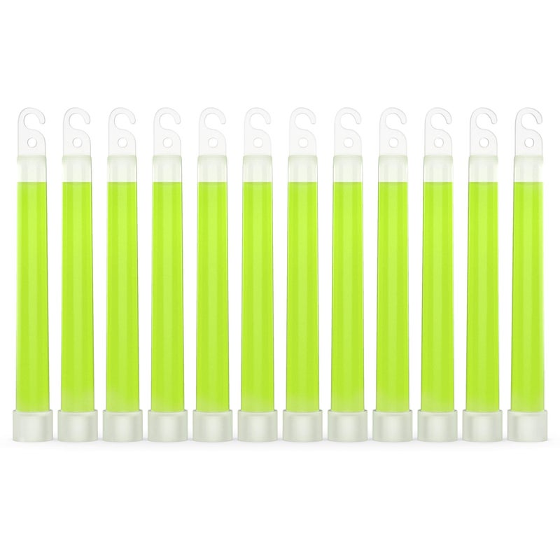 Swiss Safe Premium 6" Glow Sticks - Extra Bright, 12+ Hour Duration, Emergency Ready (Green 12-Pack) - Image 1