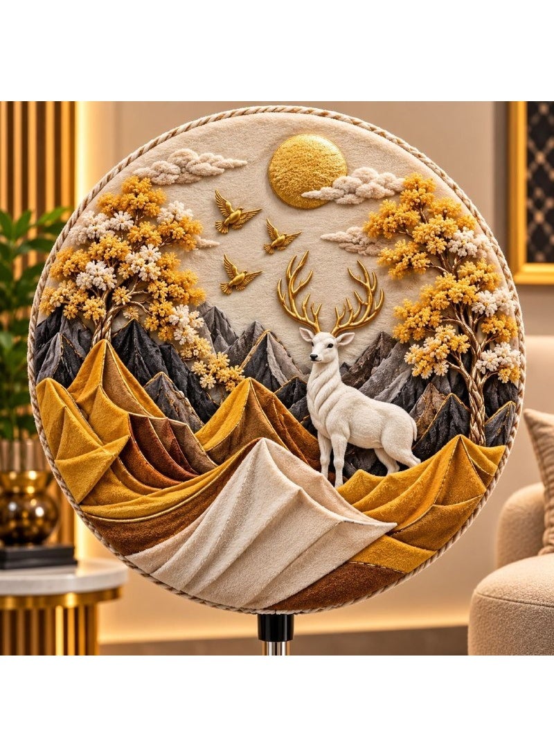 طقم 2 كفر مروحة 7D بتصميم مطبوع لتغطية المروحة والحفاظ عليها بالمنزل - HS - Image 4