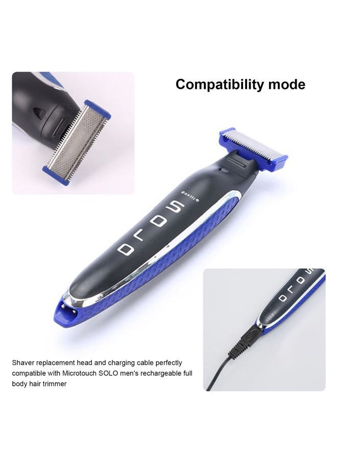 LinMei - 4PCS LinMei Solo Replacement Heads Compatible for 1st Generation Microtouch Solo Mens Shaver with Shaver Charging Cable for Electric Trimmer - Image 1
