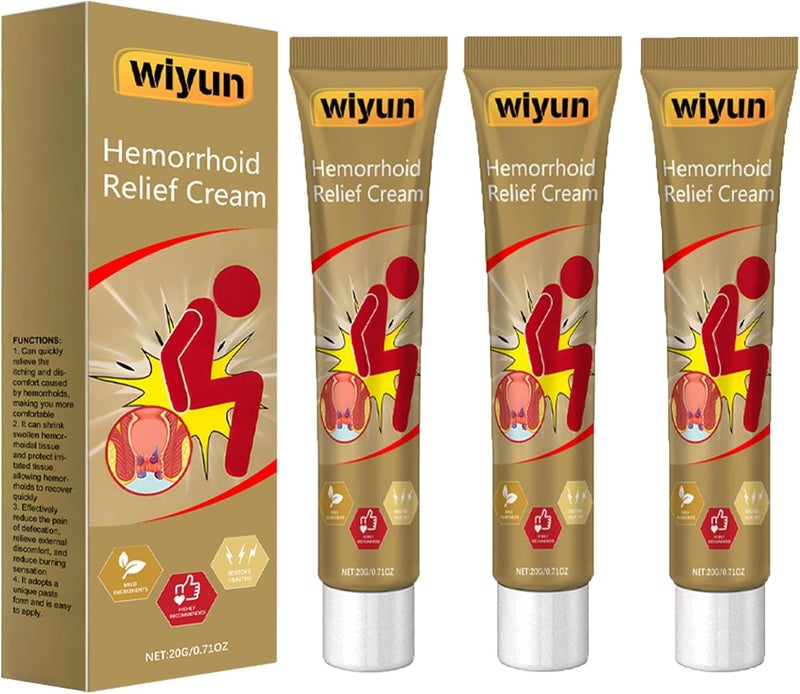 KUNLEN Herbal Hemorrhoids Cream Chinese Hemorrhoid Creams Body Care Cream for Men and Women 3pcs - Image 1