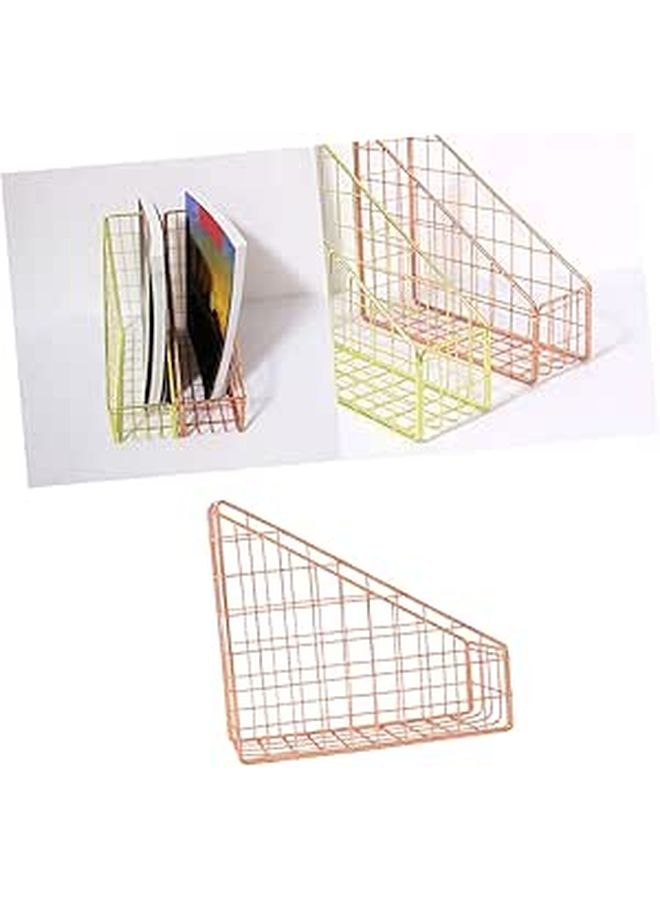 Metal Mesh Desktop Organizer Storage Box File Folder Basket For Office Home Shelf - Image 1