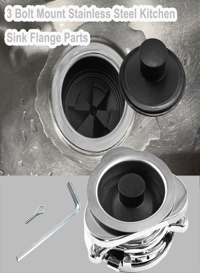 Anglepingping Garbage Disposal Flange Kit and Stopper for InSinkErator,3 Bolt Mount Stainless Steel Kitchen Sink Flange Parts with Stopper Compatible with InSinkErator Models Garbage Disposal(114mm) - Image 5