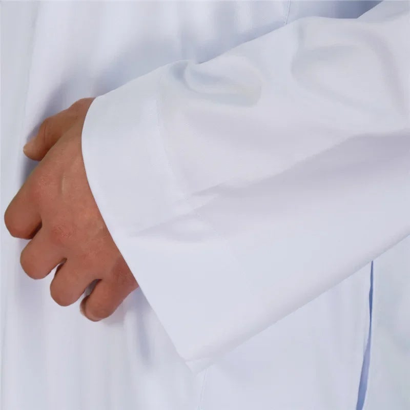 Men's Solid Color Mandarin Collar Kurta with Button Detailing - Image 5