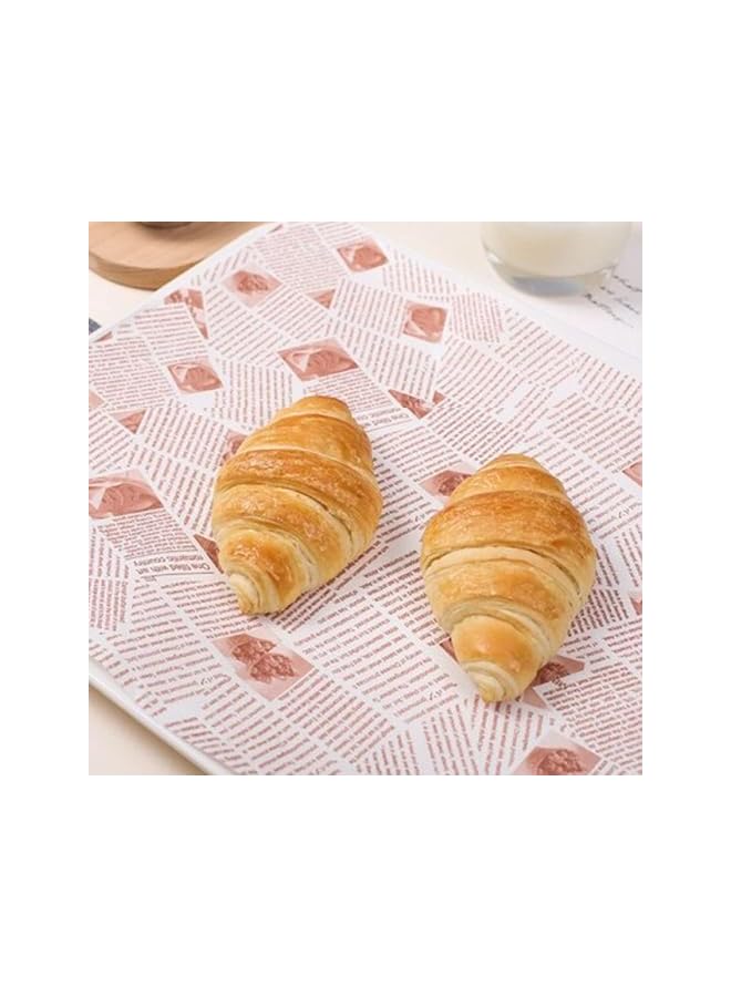 S-TOP Parchment Paper - 100Pcs Food Wrap Papers, Wax Baking Papers Disposable Oilproof Greaseproof Paper, Sheets Square Food Packaging Paper, Newspaper Material (120 * 120 CM) - Image 3