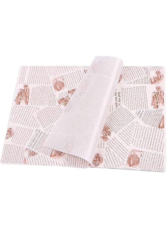 S-TOP Parchment Paper - 100Pcs Food Wrap Papers, Wax Baking Papers Disposable Oilproof Greaseproof Paper, Sheets Square Food Packaging Paper, Newspaper Material (120 * 120 CM) - Image 1