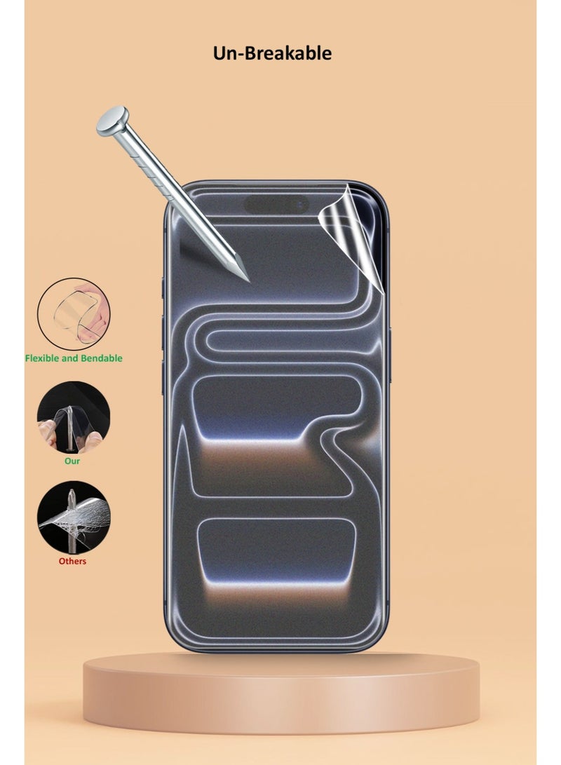 Techie iPhone 17 Pro Max Screen Protector – Full HD Hydrogel Film, Explosion-Proof, Full Coverage, Anti-Scratch, Bubble-Free, Easy Installation (Hoco Series) - Image 3