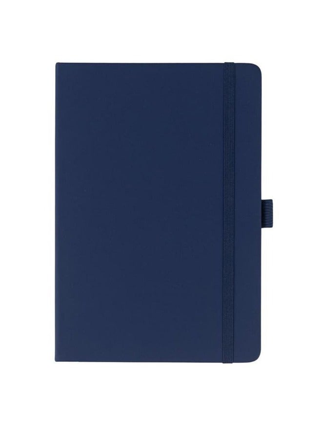giftology A5 PU Notebook with Pen Loop & Satin Ribbon - Navy Blue - Image 1