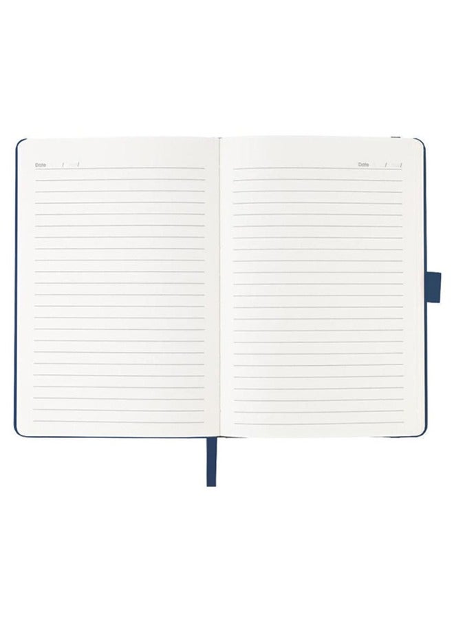 giftology A5 PU Notebook with Pen Loop & Satin Ribbon - Navy Blue - Image 4