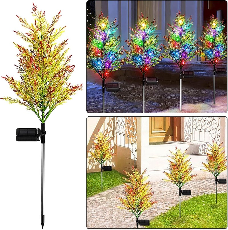klarako Christmas Decorations Outside, Solar Garden Lights, Solar Christmas Tree Garden Stake Lights Outdoor Waterproof, Multi-Color Christmas Tree Pathway Lights for Christmas Yard Holiday Decorations (4PC) - Image 2