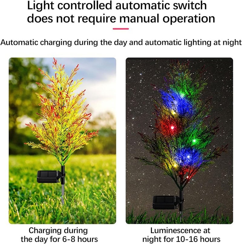 klarako Christmas Decorations Outside, Solar Garden Lights, Solar Christmas Tree Garden Stake Lights Outdoor Waterproof, Multi-Color Christmas Tree Pathway Lights for Christmas Yard Holiday Decorations (4PC) - Image 3