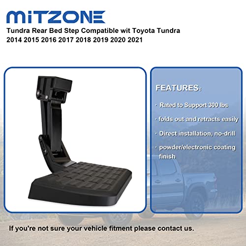 MITZONE Tundra Rear Bed Step Compatible wit Toyota Tundra 2014 2015 2016 2017 2018 2019 2020 2021 - Image 3