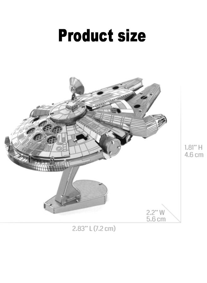 3D Miniature Star Wars Puzzle DIY Assembly Model Kit Authentic Fighter Jets from the Star Wars Universe Millennium Falcon High-Detailed, No Glue Needed, Collectible for Fans & Builders  - Image 3