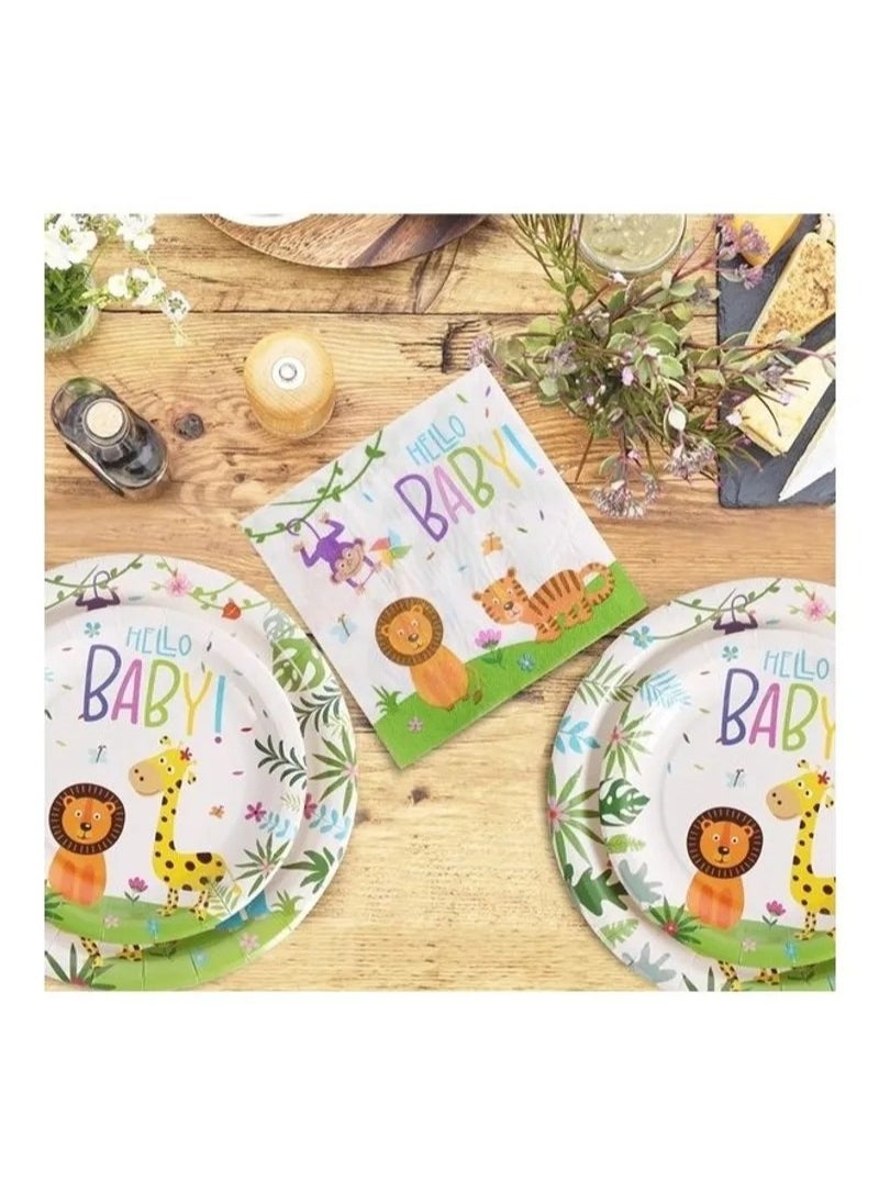 114 Pieces Party Supplies Disposable Dinnerware Set, Dinner/Dessert Plates Napkins Cups Straws Forks, Party Tableware Kits for Wedding, Birthday, Baby Bridal Shower  - Image 4