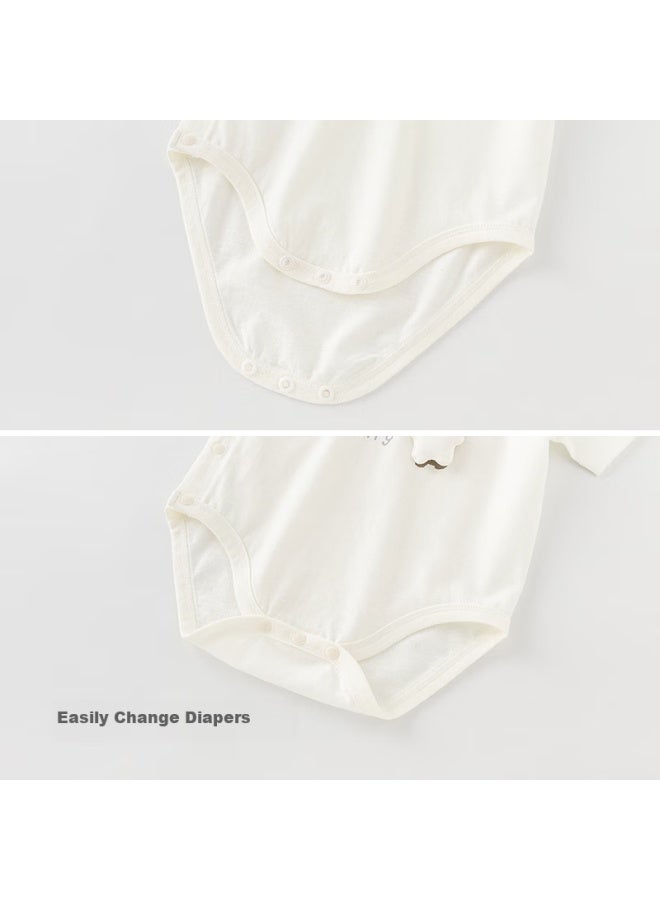 Good bear Guaiqixiong Newborn Baby Pure Cotton Onesie, Summer Thin Version, Infant Seamless Pajamas, Short-sleeved Triangle Bodysuit - Image 2