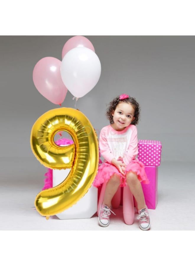 الذهب رقم 9 بالون حفلة مهرجان زينة عيد ميلاد الذكرى جامبو احباط بالونات الهيليوم الطرف - Image 3