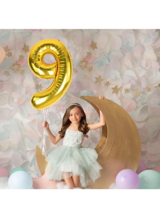 الذهب رقم 9 بالون حفلة مهرجان زينة عيد ميلاد الذكرى جامبو احباط بالونات الهيليوم الطرف - Image 2