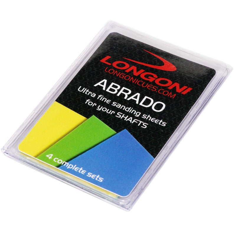 Longoni Abrado Ultra Fine Sanding Sheets for Smoothing Burnishing Billiard Pool Cue Shafts 3 Sanding Grades 4 Complete Sets - Image 2