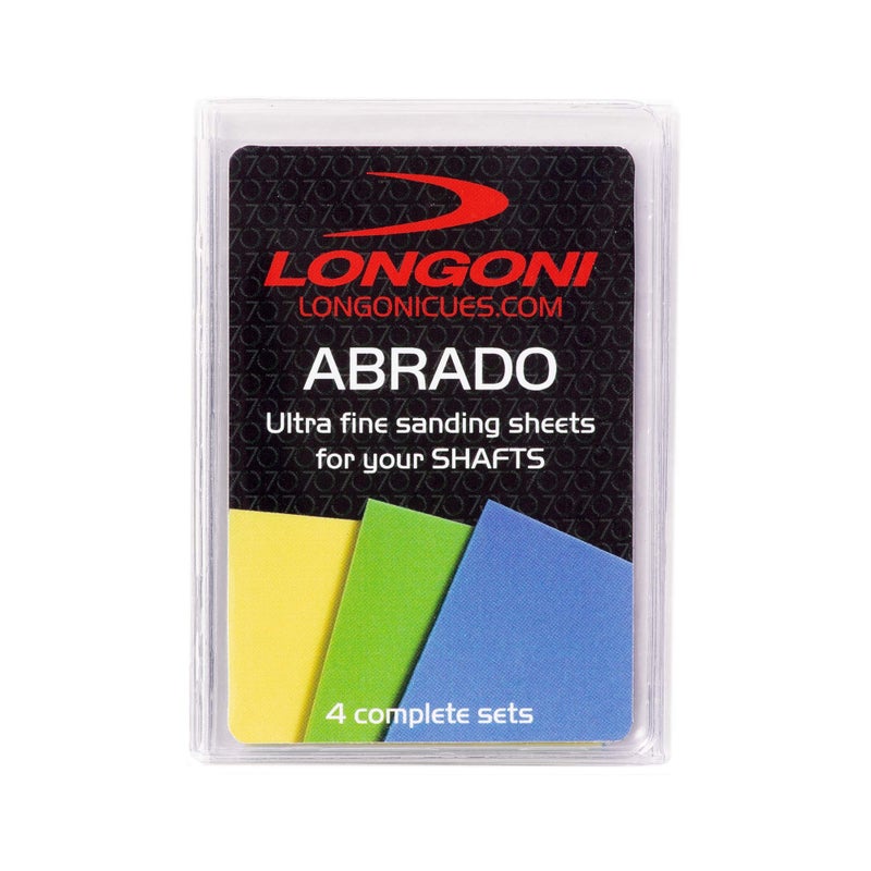Longoni Abrado Ultra Fine Sanding Sheets for Smoothing Burnishing Billiard Pool Cue Shafts 3 Sanding Grades 4 Complete Sets - Image 3