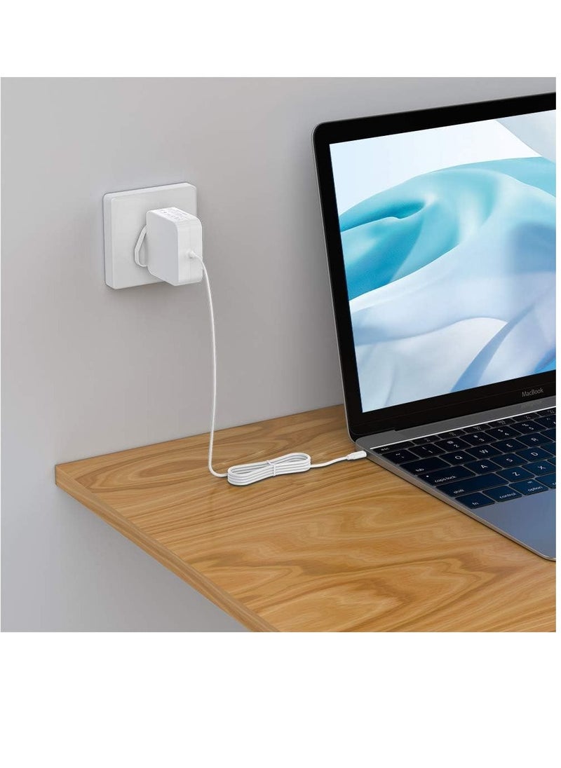 XICEN - 61W Type-C MacBook Pro Charger Fast Charging Mac Charger Power Adapter Compatible with MacBook Pro 14" MacBook Pro 13" 12" MacBook Air 13", Type-C Charging Adapter for Most Tablet Laptops - Image 1