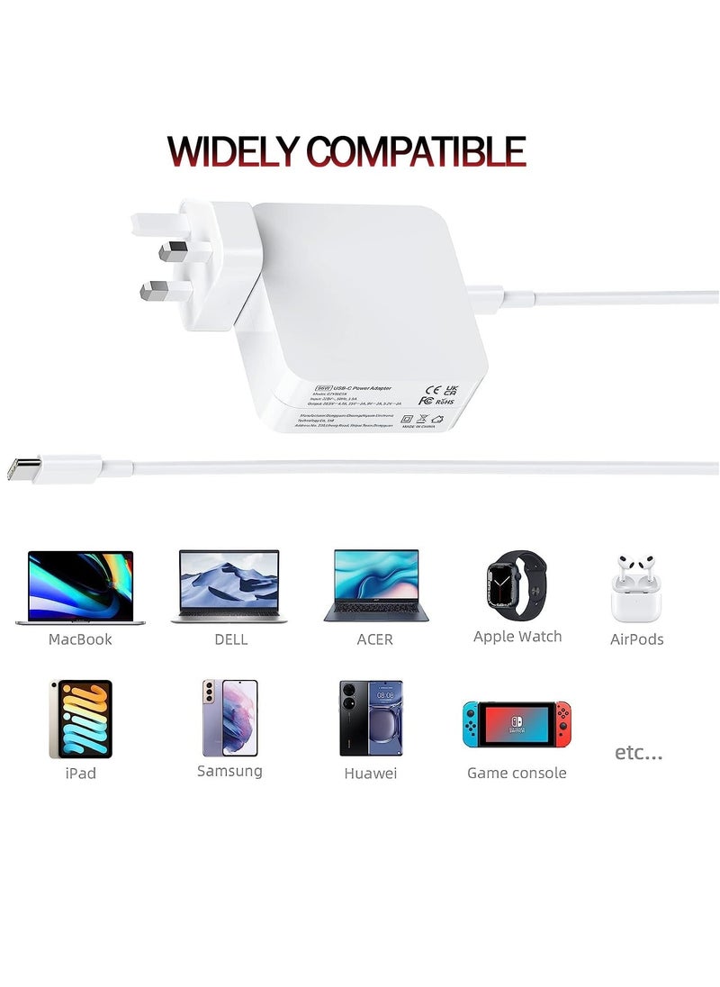XICEN - 61W Type-C MacBook Pro Charger Fast Charging Mac Charger Power Adapter Compatible with MacBook Pro 14" MacBook Pro 13" 12" MacBook Air 13", Type-C Charging Adapter for Most Tablet Laptops - Image 1