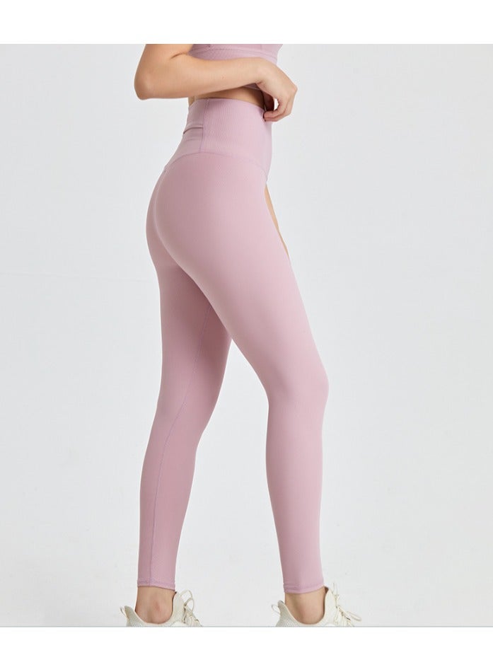 بنطلون يوغا، بنطلون لياقة بدنية، طماق، مقاس كبير، لون وردي - Image 3