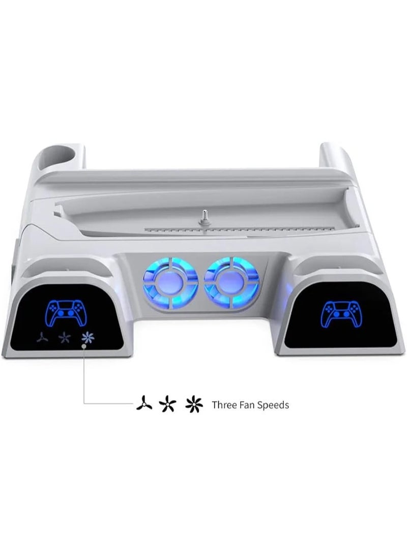 DOBE Multi-Function Cooling & Charging Dock for PS5 / PS5 Slim / PS5 Pro – Vertical Stand with Dual Controller Charger, Triple-Speed Fan & LED Light - Image 2