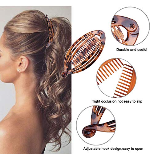 Aaiffey 4pcs Banana Hair Clips Vintage Clincher Combs Tool for Thick Curly Hair Accessories Fish Shape Ponytail Holer Claws Grips Clamp Clip Claws Set for Women - Image 3