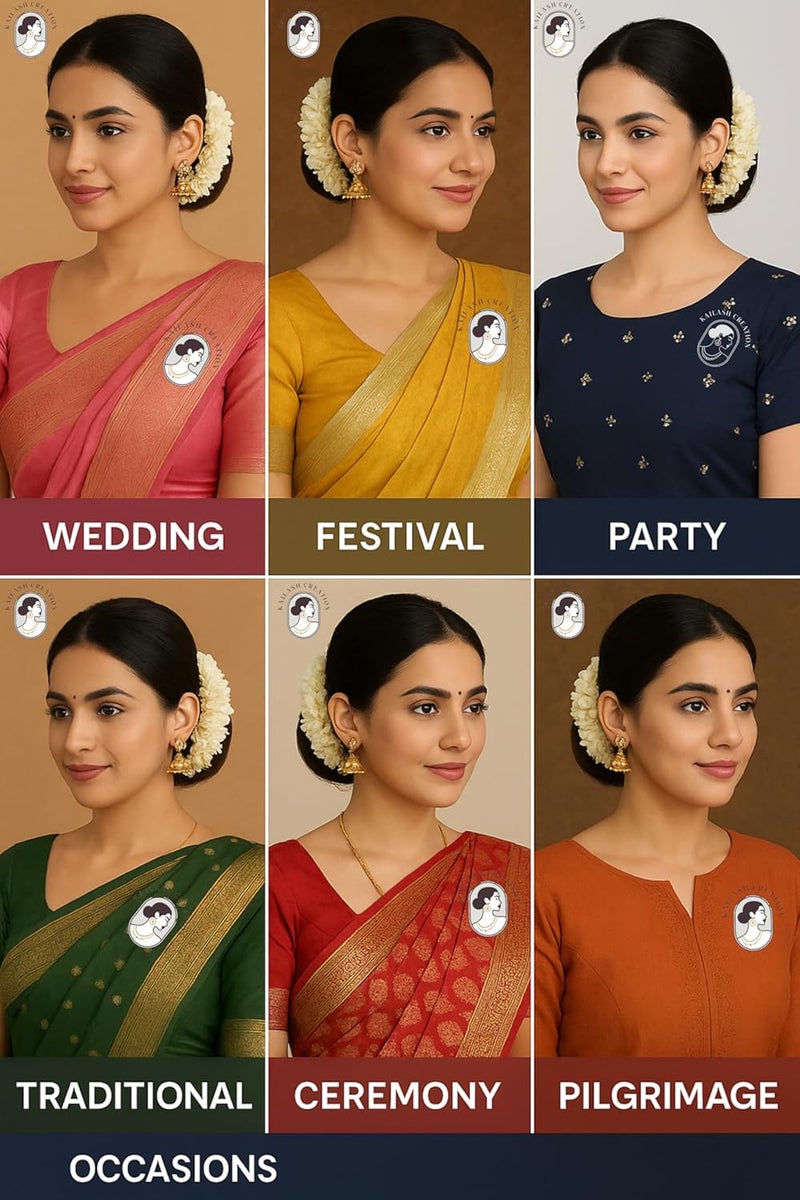 Kailash Creation Artificial Mogra Flower Hair Gajra for Women & Girls | Reusable Realistic Bun Garland Juda Gajra | Off White, 15 Inch | Scented Jasmine Flower Hair Accessory | Pack of 2 - Image 4
