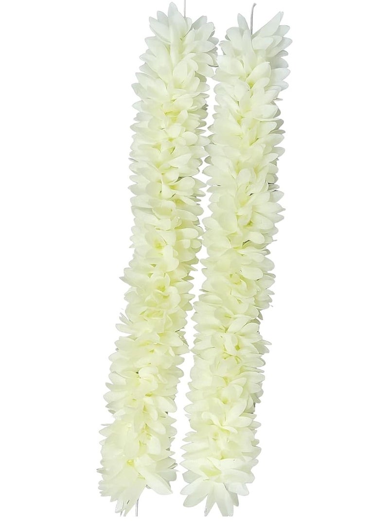 Kailash Creation Artificial Mogra Flower Hair Gajra for Women & Girls | Reusable Realistic Bun Garland Juda Gajra | Off White, 15 Inch | Scented Jasmine Flower Hair Accessory | Pack of 2 - Image 1