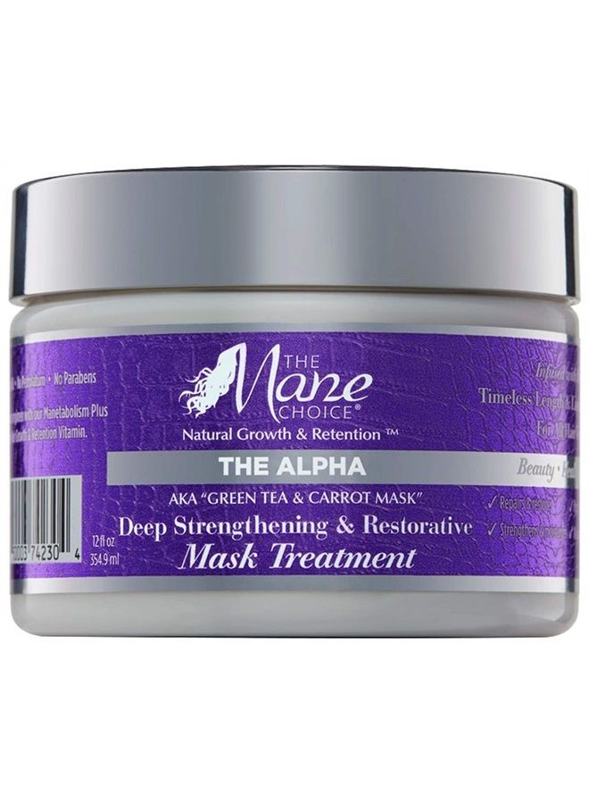 THE MANE CHOICE Alpha Green Tea & Carrot Strengthening & Restorative Treatment Hair Mask, 12 Ounce - Image 1