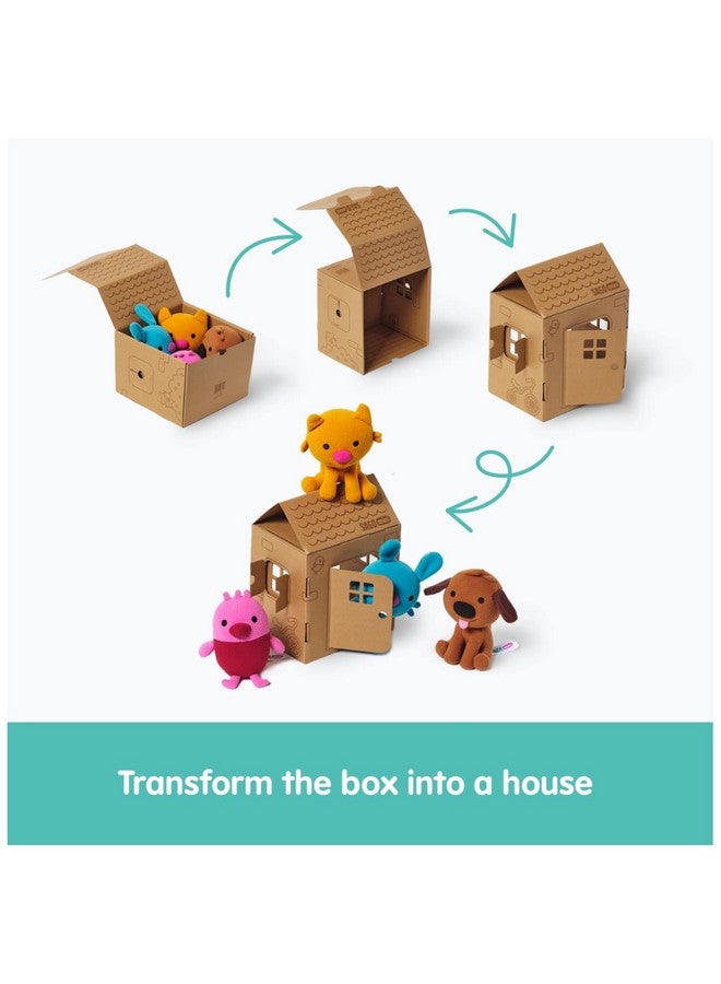Sago Mini Plush Gift Pack, 4 Stuffed Animals With Transforming Cardboard Playhouse, Pretend Play Kids Toys For Boys & Girls Ages 3 And Up - Image 4