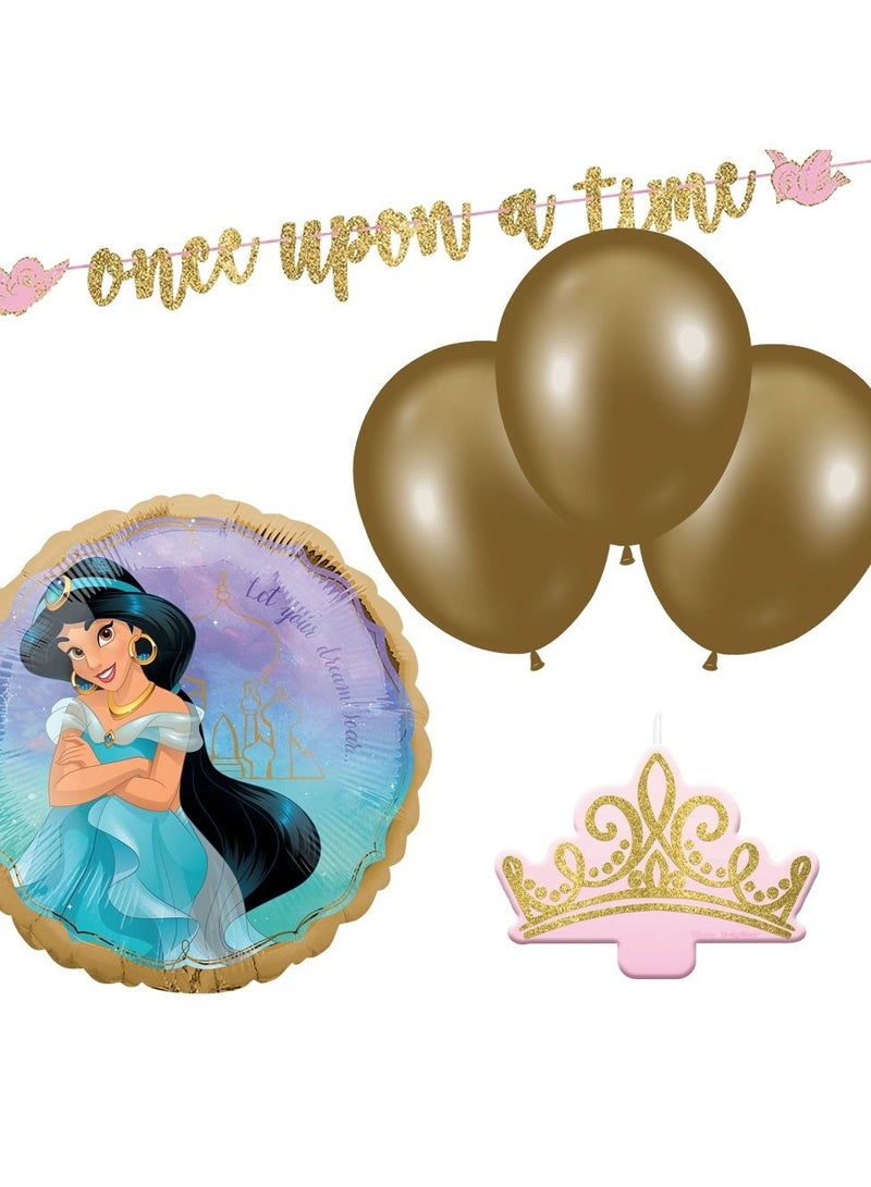 Amscan Disney Princess Jasmine Party Decor Kit, Includes Balloons Party Supplies - Image 1