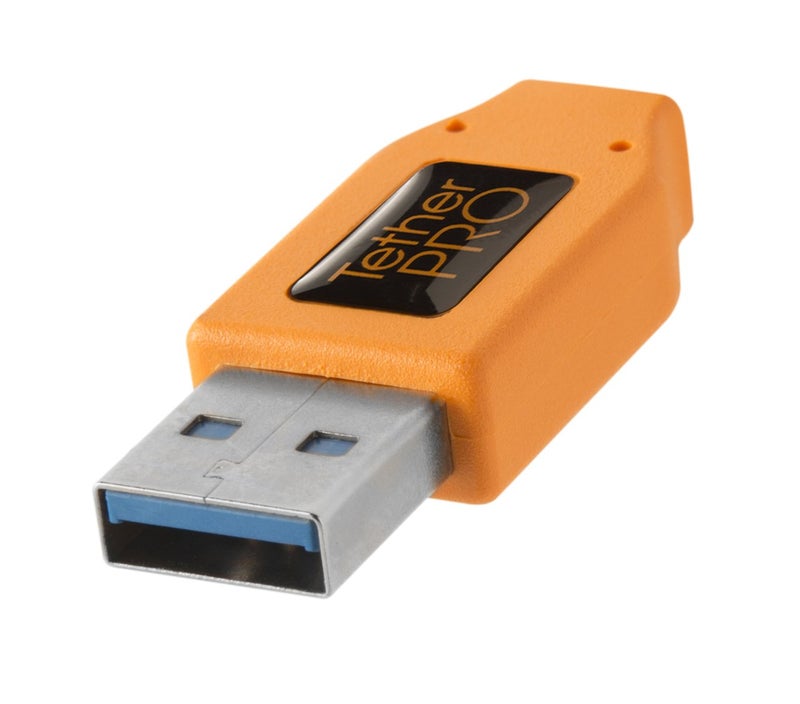 Tether Tools TetherPro USB 3.0 to USB-C Cable | for Fast Transfer and Connection Between Camera and Computer | High Visibility Orange | 15 Feet (4.6 m) - Image 3