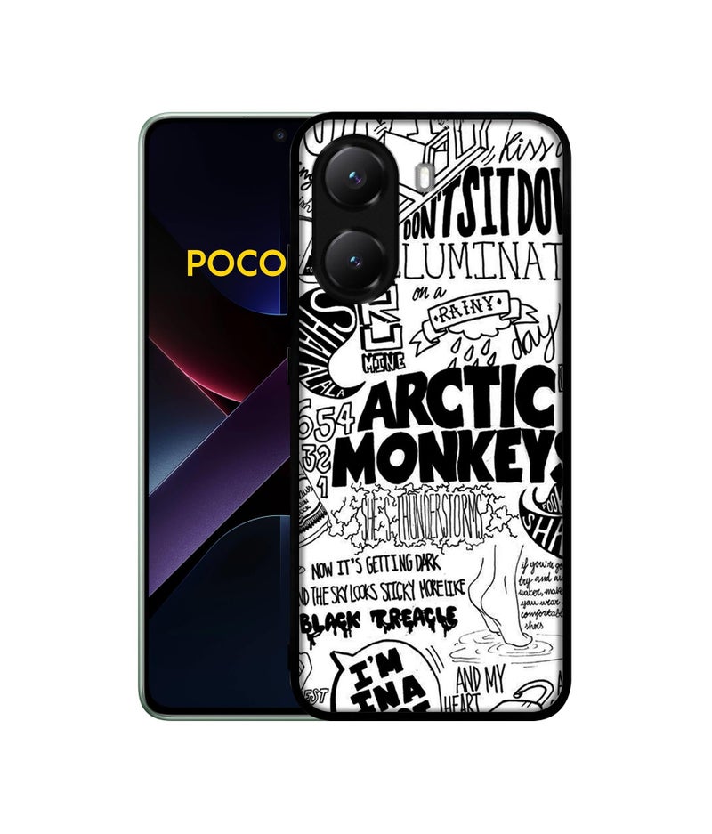 Casotec Arctic Monkeys Pattern Design Premium 2D Printed Metal Back Case Cover for Poco X7 Pro 5G - Image 1