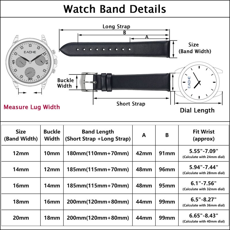 EACHE Cream White Leather Watch Bands for Women 18mm Ladies Off White Leather Watch Straps with Rose Gold Buckle - Image 2