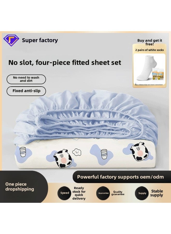 Disposable Bed Sheet Quilt Cover Pillowcase Bed Hat Four-piece Set Double Dirty-isolating Household Winter Extra-large Thickened Hotel Supplies-Color:Compressed Bath Towel  - Image 2