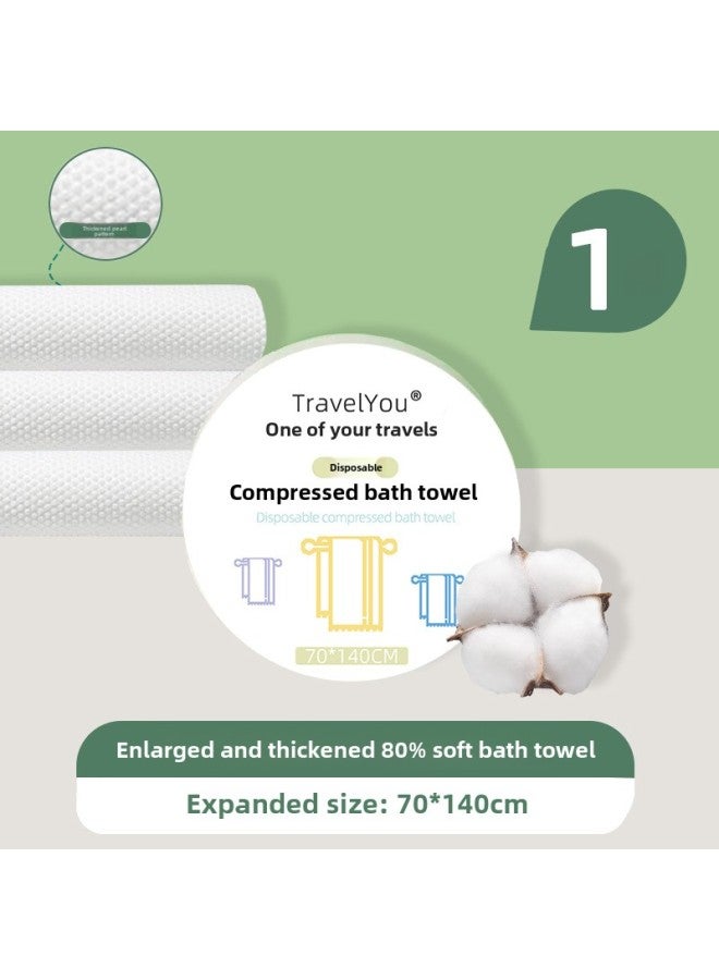 Disposable Bed Sheet Quilt Cover Pillowcase Bed Hat Four-piece Set Double Dirty-isolating Household Winter Extra-large Thickened Hotel Supplies-Color:Compressed Bath Towel  - Image 1