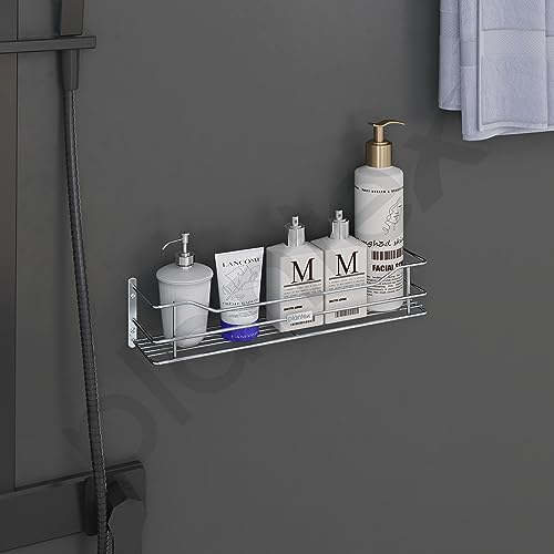Plantex Stainless Steel Bathroom Shelf/Shelf for Bathroom Organizer/Wall Shelf for Bathroom with Railings/Kitchen Storage Shelves-(18 inch, Chrome) - Image 2