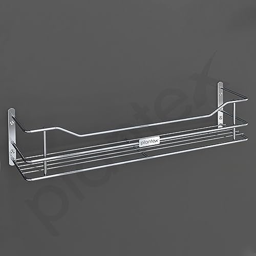 Plantex Stainless Steel Bathroom Shelf/Shelf for Bathroom Organizer/Wall Shelf for Bathroom with Railings/Kitchen Storage Shelves-(18 inch, Chrome) - Image 5