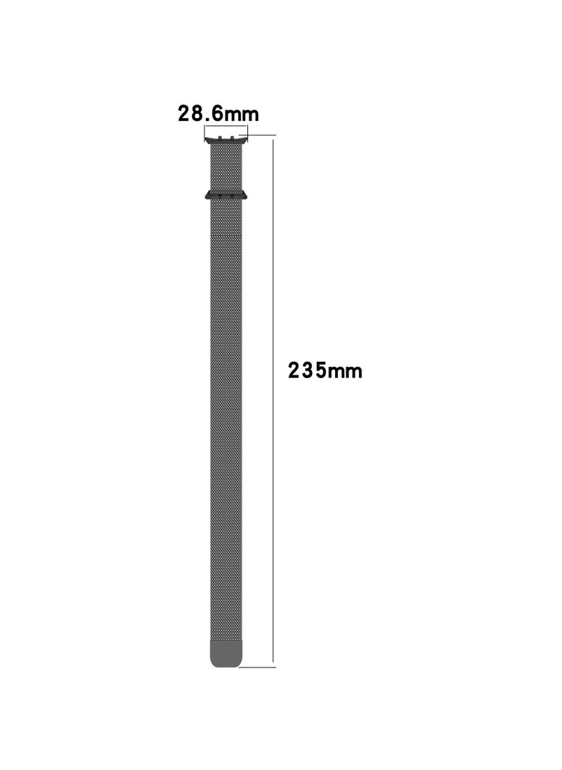 Generic - Magnetic Strap for Honor Watch5 Stainless Steel Milanese Loop for Honor Watch5 Wristband Bracelet Accessories (Black) - Image 1