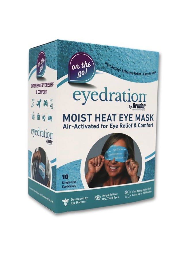 Bruder Air-Activated Eye Steam Mask l Dry Eye Relief l Disposable Heated Eye Mask l Gentle, Soothing and Hydrating l No Microwave Needed l Convenient and Lightweight - 10 Single Use Compresses - Box Version - Image 1