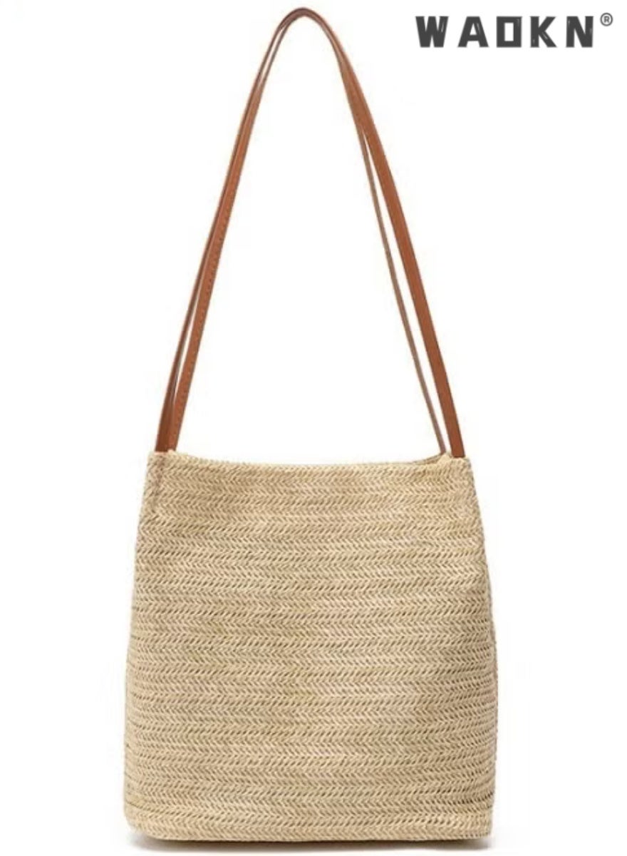 Women's Handwoven Shoulder Bag, Ladies Simple Literary Handbag Clutch Bag Tote Bags, Large-capacity Handbag Cosmetic Storage Bag Carry Bags Side Bag for Girls, College Students and Teenagers