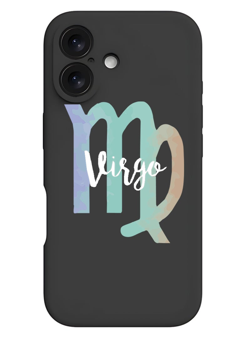 Theodor Protective Slim Fit Case Liquid Silicone Cover with Full Body Protection Anti-Scratch Shockproof Case For Apple iPhone 17 (Black) Virgo - Image 1