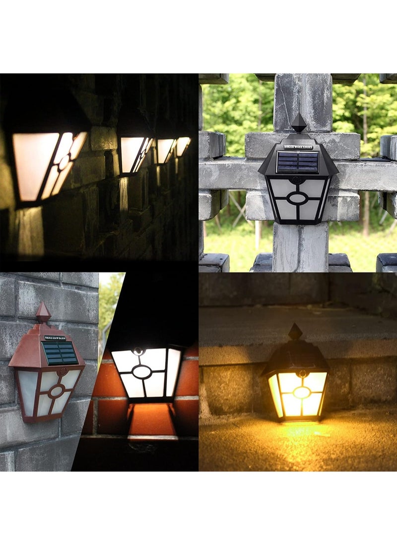 LOOPITYS （Two packs）Simulate flame effect-Solar Wall Lights Outdoor, LED Fence Lights, Waterproof Outdoor Lighting for Deck, Fence, Patio, Front Door, Stair, Landscape, Yard and Driveway Path, Warm light  - Image 4