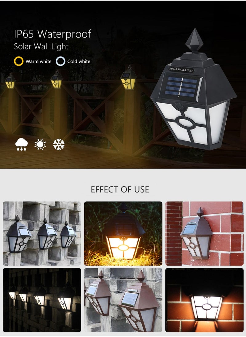 LOOPITYS （Two packs）Simulate flame effect-Solar Wall Lights Outdoor, LED Fence Lights, Waterproof Outdoor Lighting for Deck, Fence, Patio, Front Door, Stair, Landscape, Yard and Driveway Path, Warm light  - Image 5