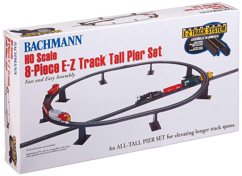 Bachmann Trains مجموعة باخمان للقطارات 8 قطع EZ TRACK TALL PIER مقياس HO