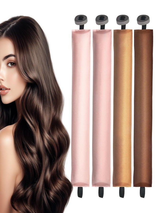kanuoc Heatless Curlers, Satin Jumbo Flexi Rod for Women, Hair Curlers to Sleep In, No Heat Overnight Curls- for All Hair Types- XXL 4pcs - Image 1