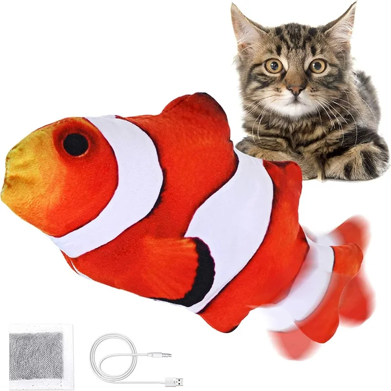Lion Animated Playing Fish with Catnip Gift